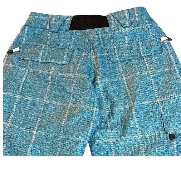 SESSIONS Switch Window Ridge Series Blue Plaid Waterproof Pants ~ Women's SMALL - Picture 6 of 16